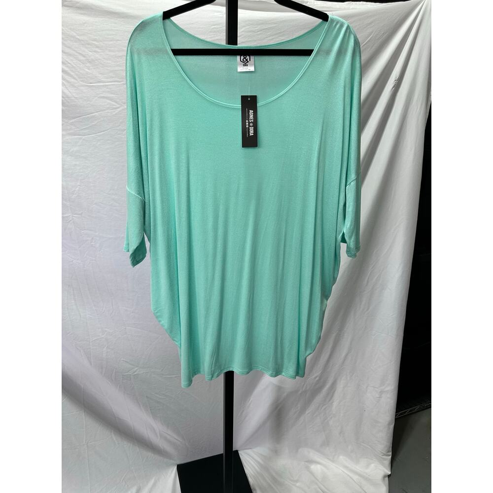 Agnes & Dora NWT Mint Green Dolman Tunic Oversized Relaxed Top Size XL/1X - Picture 5 of 5